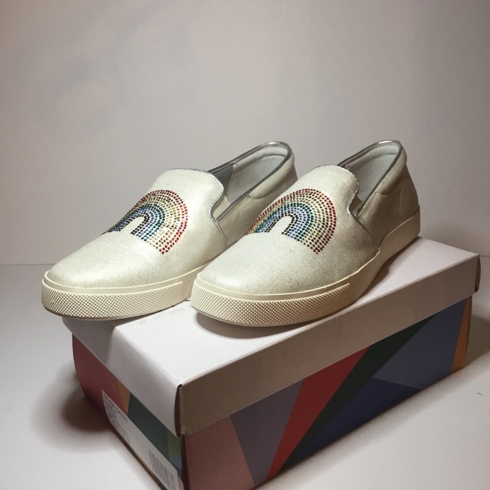 Katy Perry Women’s Rainbow Embellished Slip-On Sneakers Size 7.5W NIB